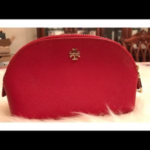 Auth pre-owned Tory Burch Red Cosmetic Bag